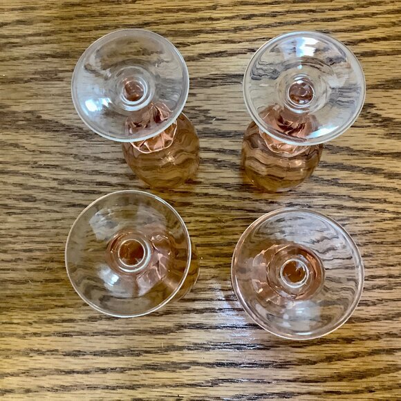 4 Stemmed Cordial Glasses 4 " - Picture 4 of 4